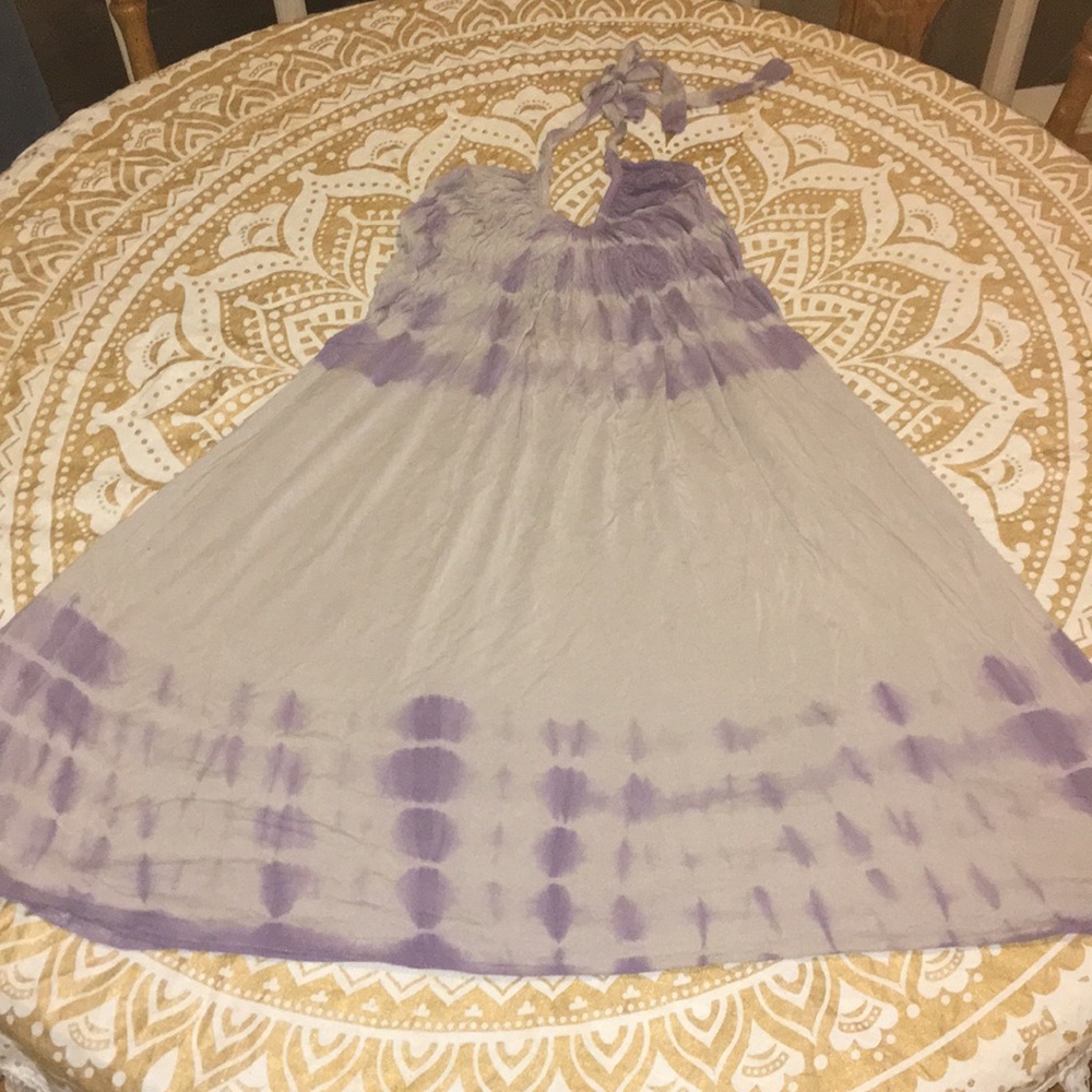 Elan tie dye halter dress